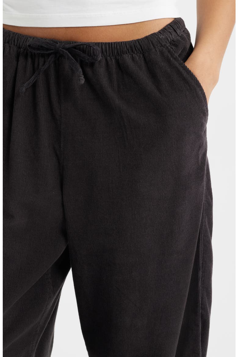 Keepsakes Corduroy Wide Leg Drawstring Pants, Alternate, color, WASHED BLACK