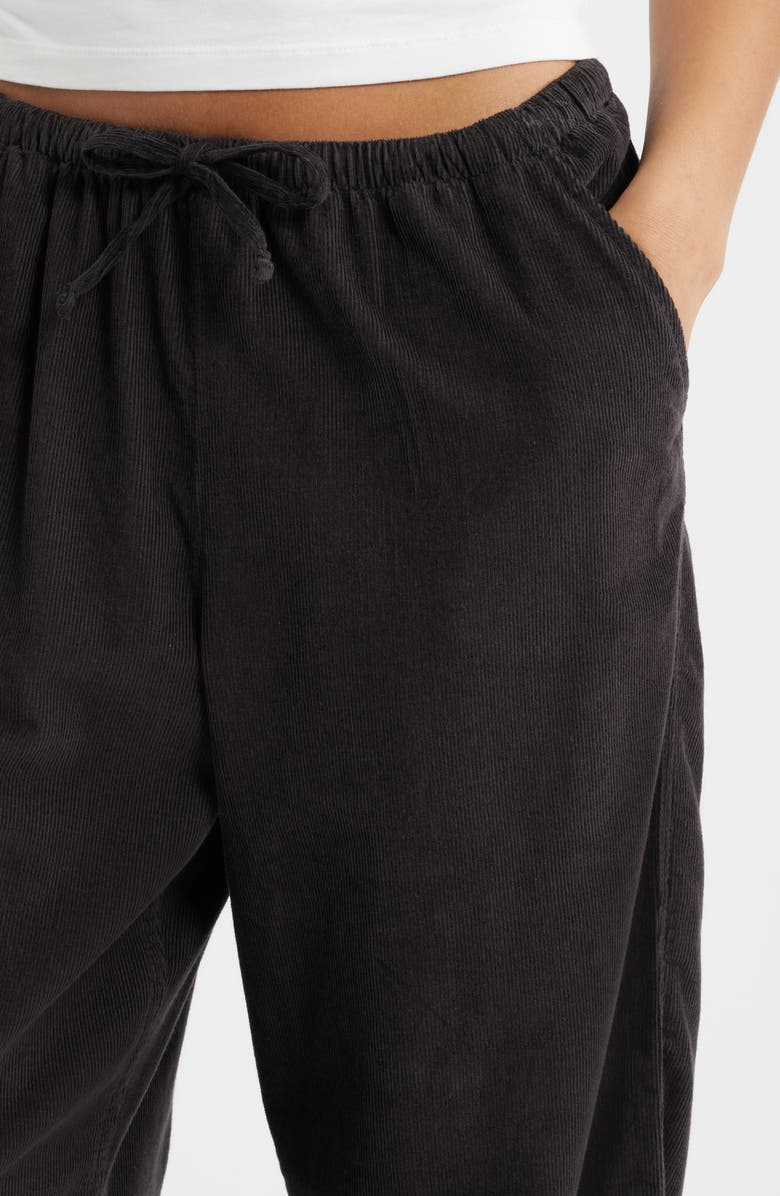 Rip Curl Keepsakes Corduroy Wide Leg Drawstring Pants, Alternate, color, Washed Black