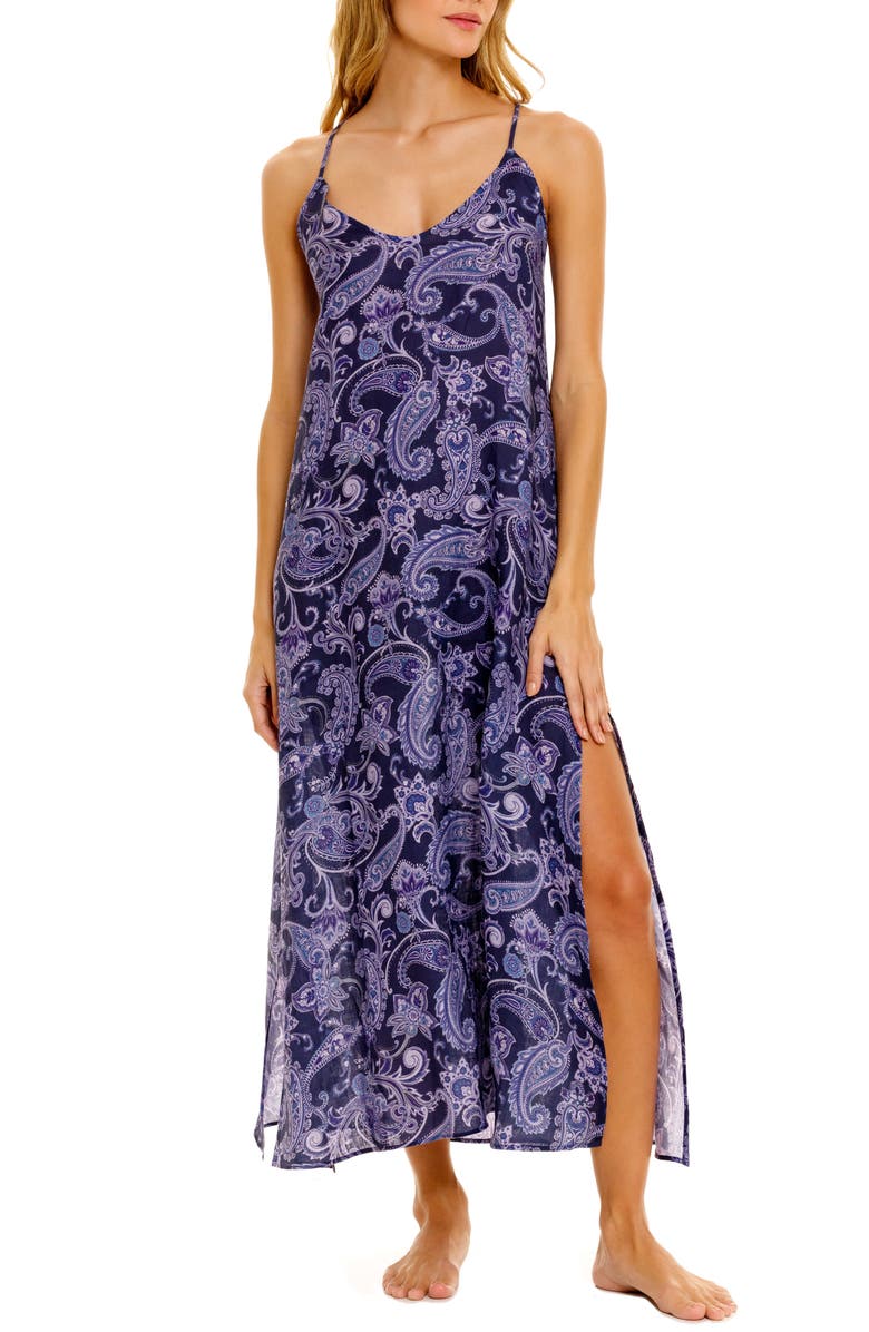 The Lazy Poet Frida Syrus Blue Linen Nightgown, Main, color, Syrus Blue