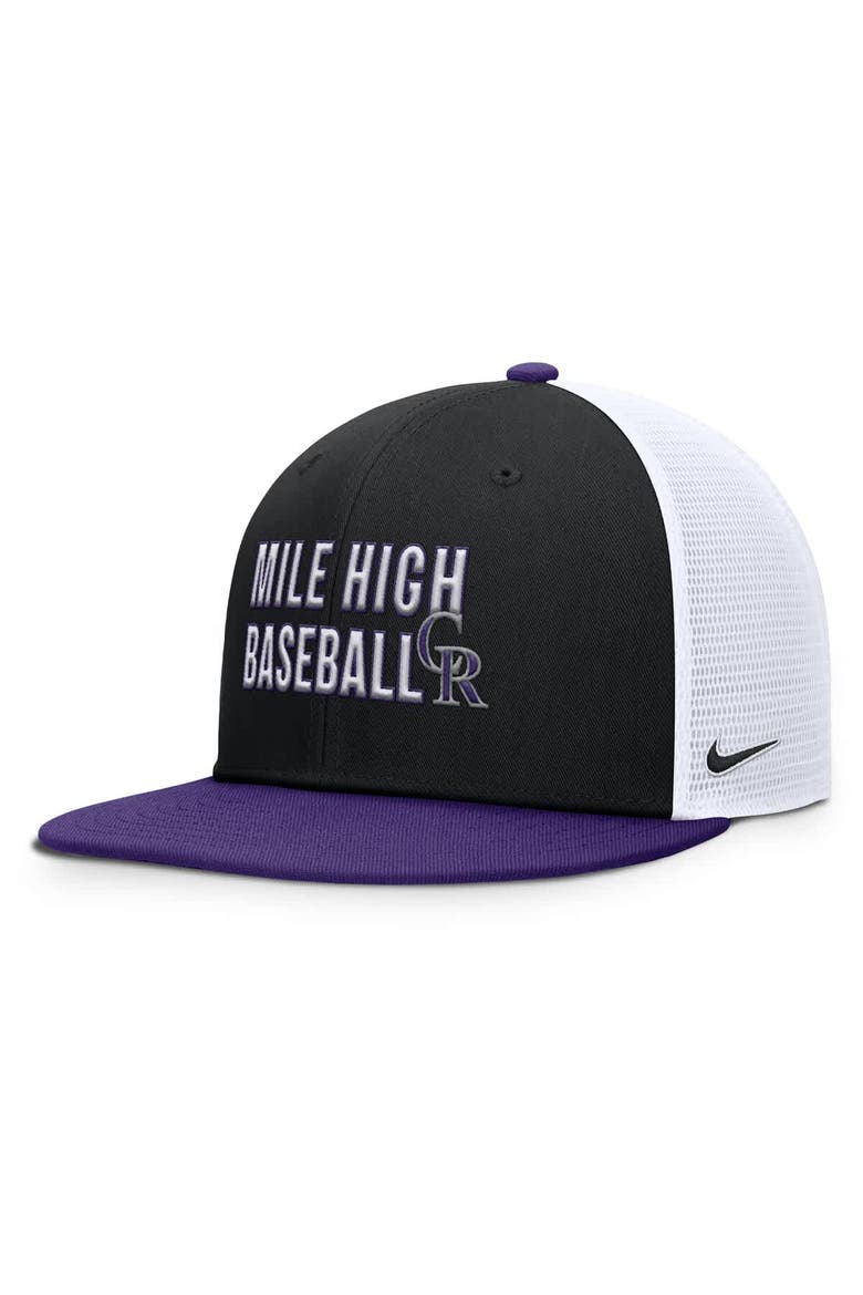 Men's Nike  Black Colorado Rockies Pro Trucker Snapback Hat, Alternate, color, Black