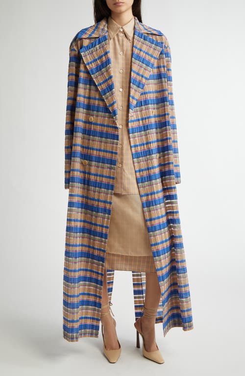 EENK EENK CHECK TIED LONG COAT