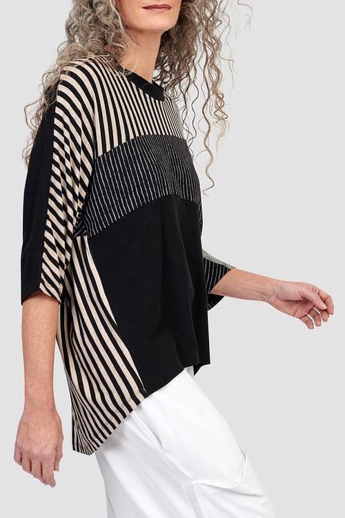 ALEMBIKA ALEMBIKA JERSEY STRIPES PATCHWORK CREW NECK TEE