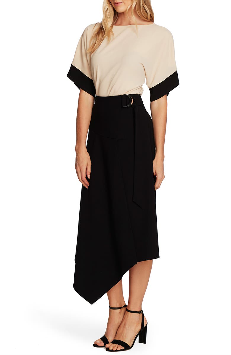 Vince Camuto Belted Asymmetrical Skirt, Alternate, color,