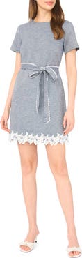 CeCe Lace Trim A-Line Minidress
