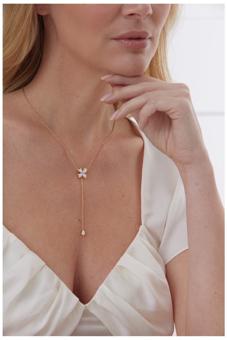 Lierre Diamond Y-Necklace, Alternate, color, YELLOW GOLD