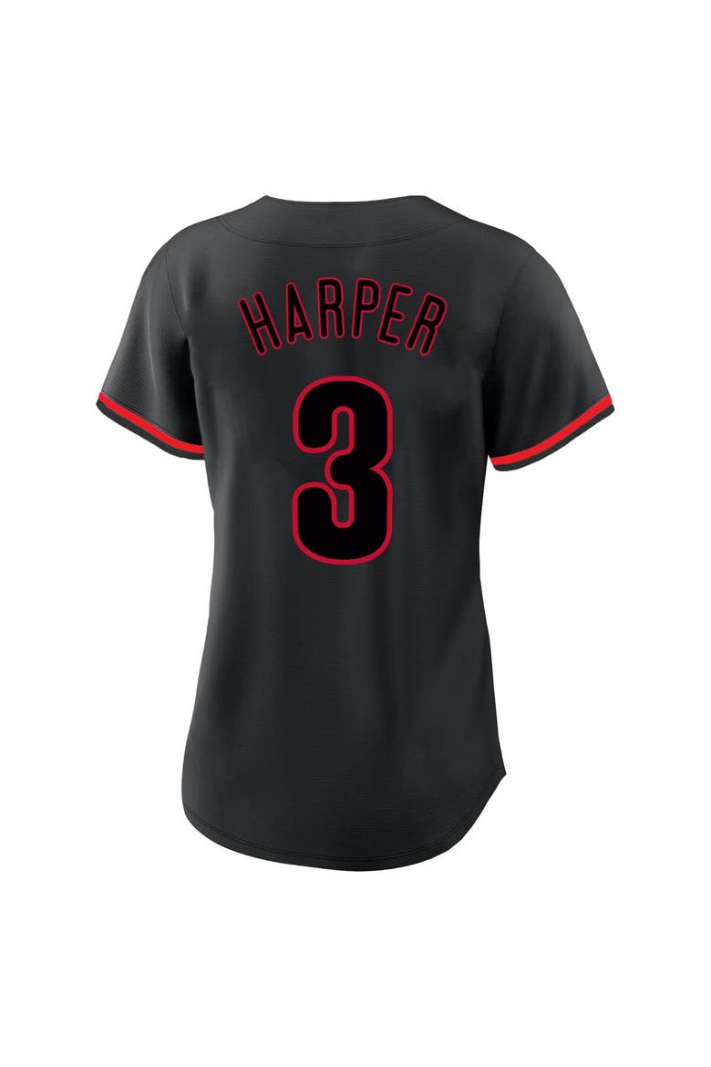 Women's Profile Bryce Harper Black Philadelphia Phillies Plus Size Player Name & Number Fashion Jersey, Alternate, color, Black