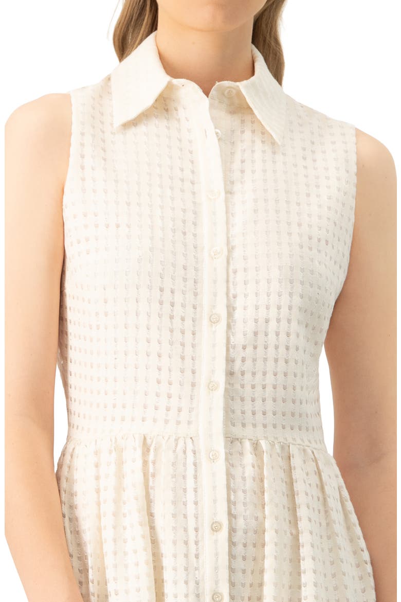 Button-Up Sleeveless A-Line Knit Dress, Alternate, color, Ivory