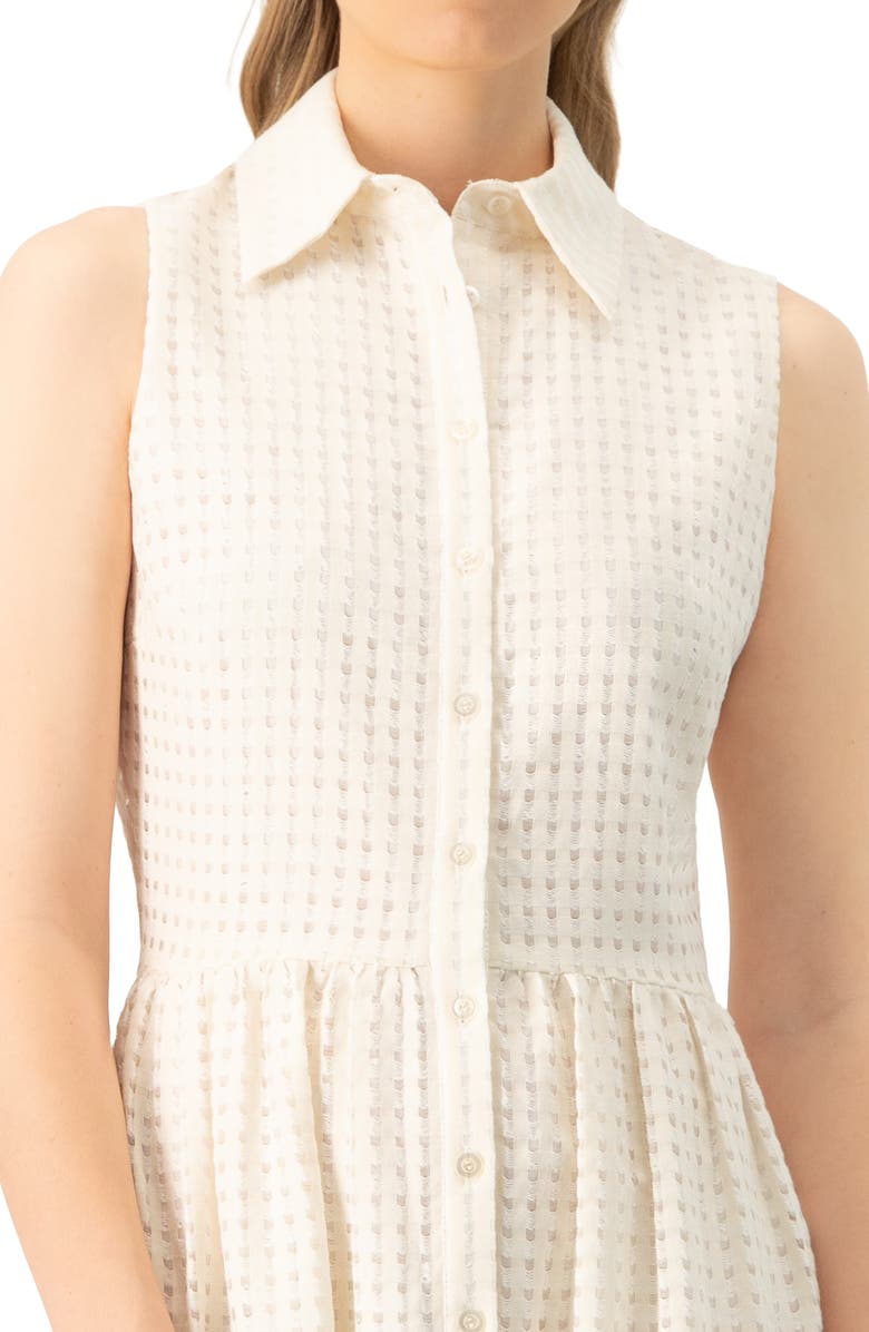 IVONNE Button-Up Sleeveless A-Line Knit Dress, Alternate, color, Ivory