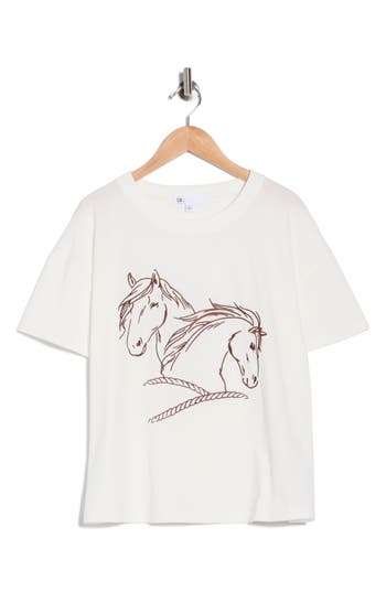 Dr2 By Daniel Rainn Horse Embroidered T-shirt In Multi
