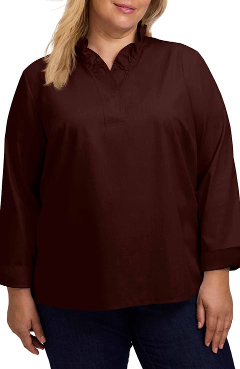 Tammy Ruffle Cotton Popover Top