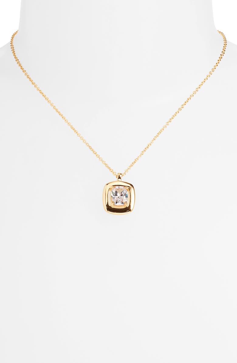 Nordstrom Demi Fine Round Cubic Zirconia Pendant Necklace, Alternate, color, 