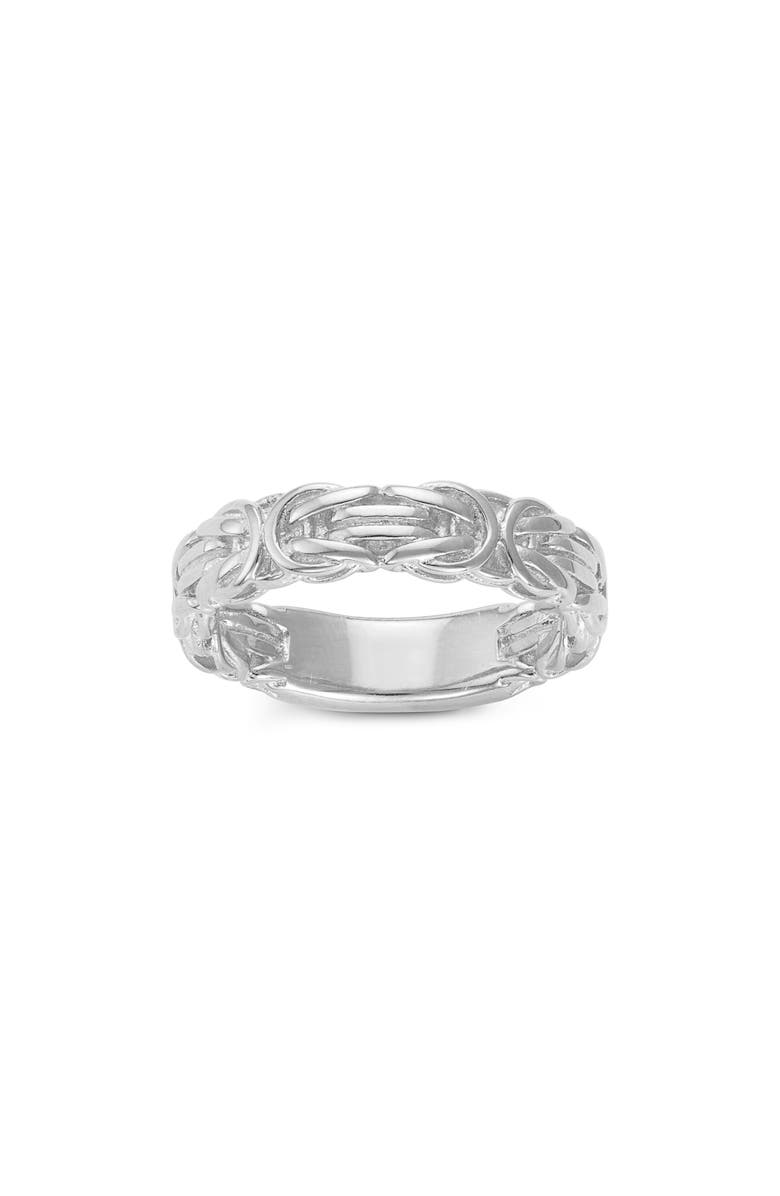 FZN Sterling Silver Byzantine Band Ring, Main, color, Silver