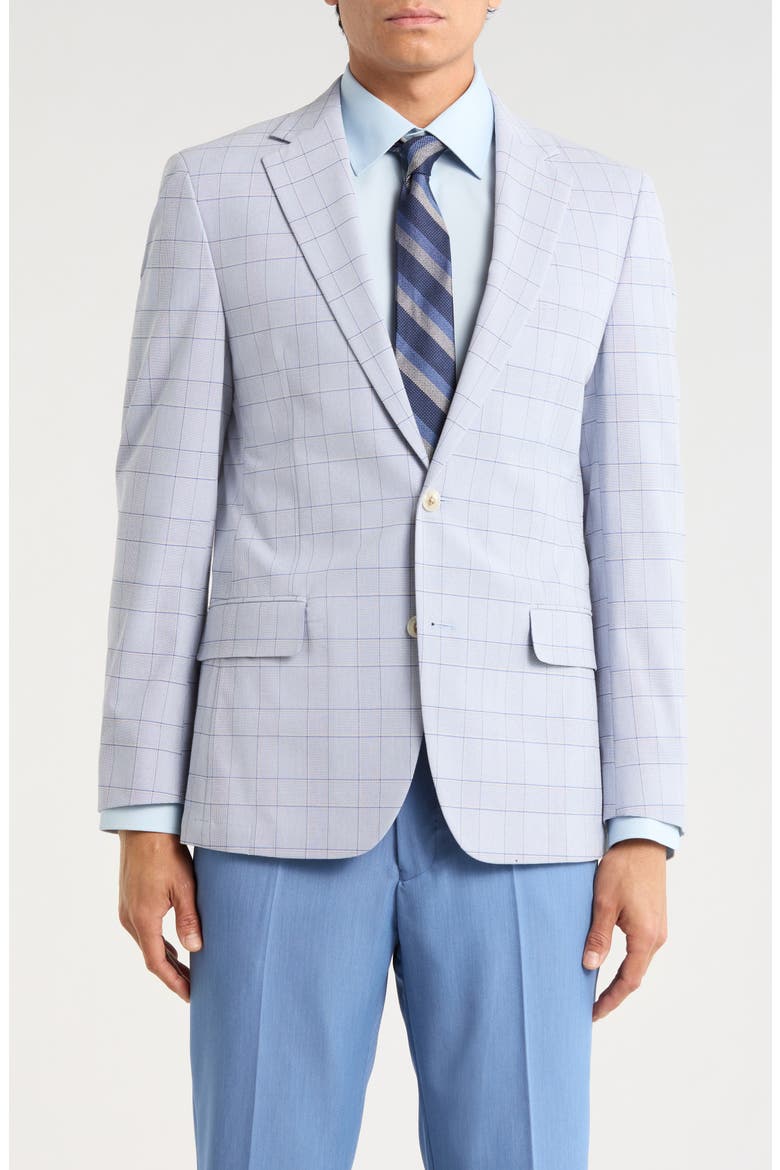 Windowpane Two-Button Sport Coat, Main, color, BLUE