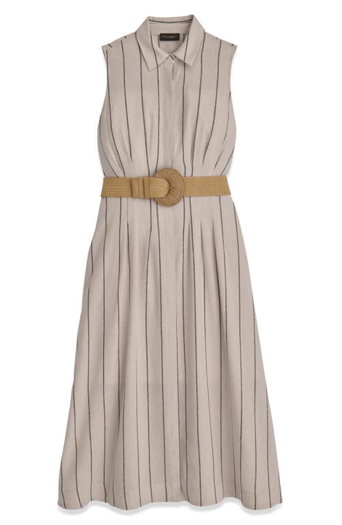 Donna Karan New York Stripe Linen Blend Shirtdress