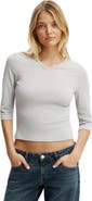 Cotton On Women's 90S V Neck ¾ Sleeve