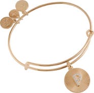 Alex and Ani Pave Starburst Texture Initial Bangle Bracelet