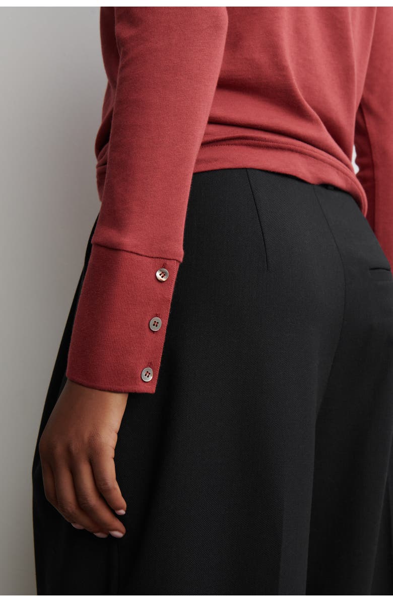 COS Cotton Jersey Long-Sleveled Top, Alternate, color, Red