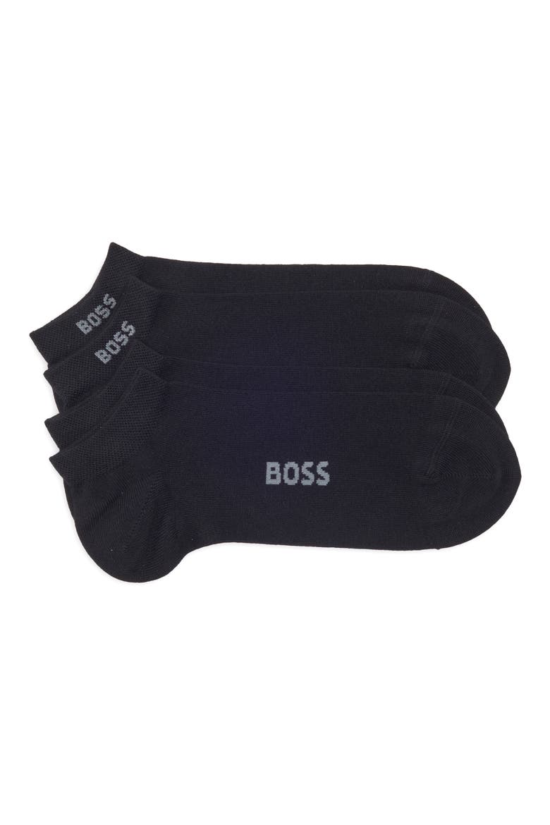 2-Pack Logo Ankle Socks, Main, color, BLACK