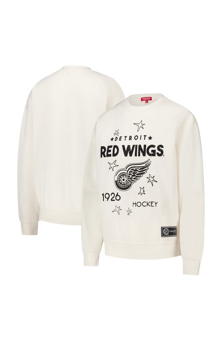 Mitchell & Ness Women's Mitchell & Ness Cream Detroit Red Wings Logo 3.0 Pullover Sweatshirt, Main, color, Cream