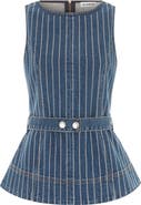 ALIGNE Trish Dimante Belted Denim Peplum