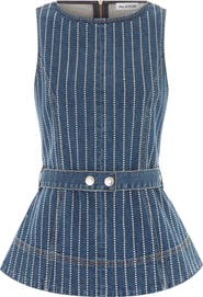 ALIGNE Trish Dimante Belted Denim Peplum