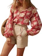 MINT VELVET Floral Tie Neck Long Sleeve Blouse