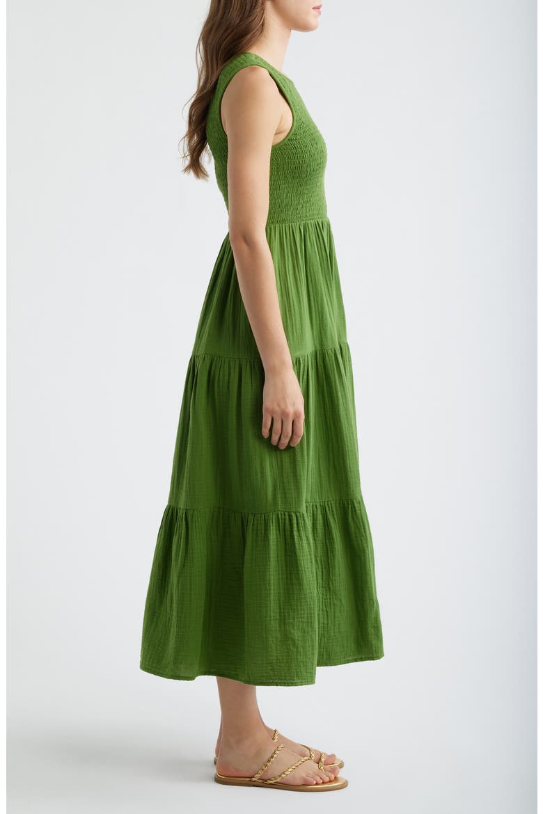 Charlie Smocked Sleeveless Maxi Dress, Alternate, color, GREEN