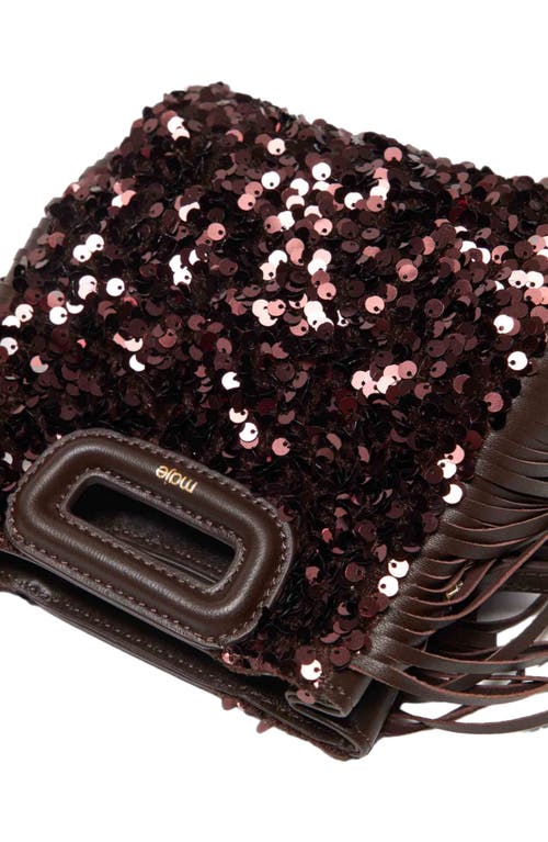 Maje Rhinestone Miss M Mini Bag In Brown