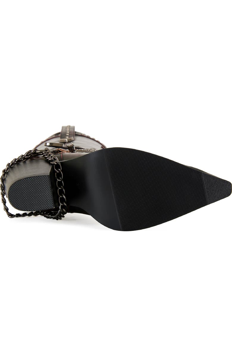 AZALEA WANG Osborn Studded Western Mid Calf Boot, Alternate, color, Wine