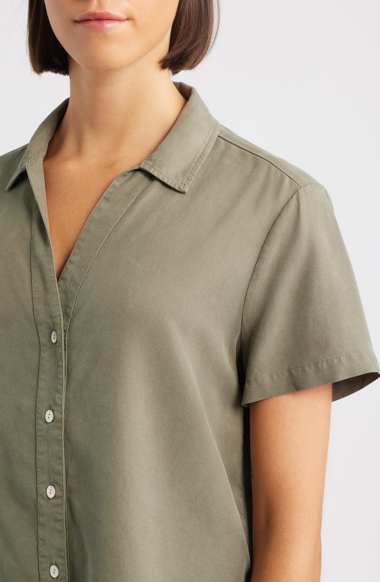 Cloth & Stone Flowy Button-Up Shirt, Alternate, color, Lakeside Pine