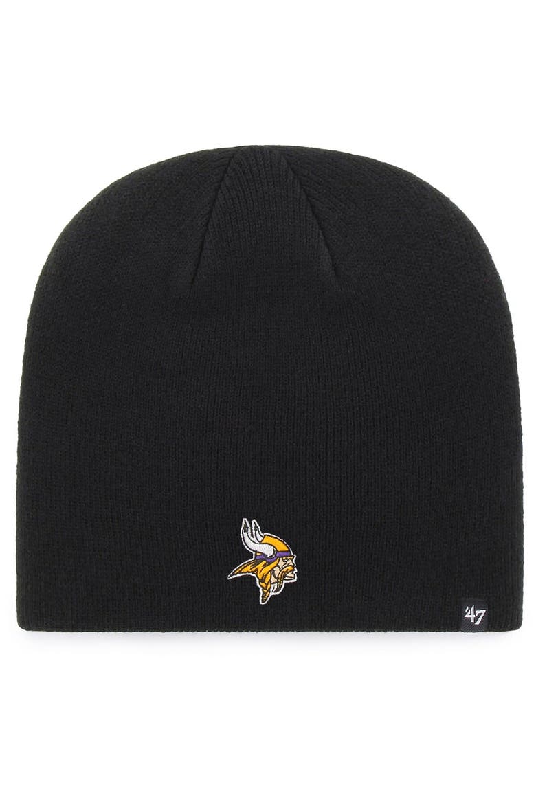 Men's '47 Black Minnesota Vikings Primary Logo Knit Beanie, Main, color, Black