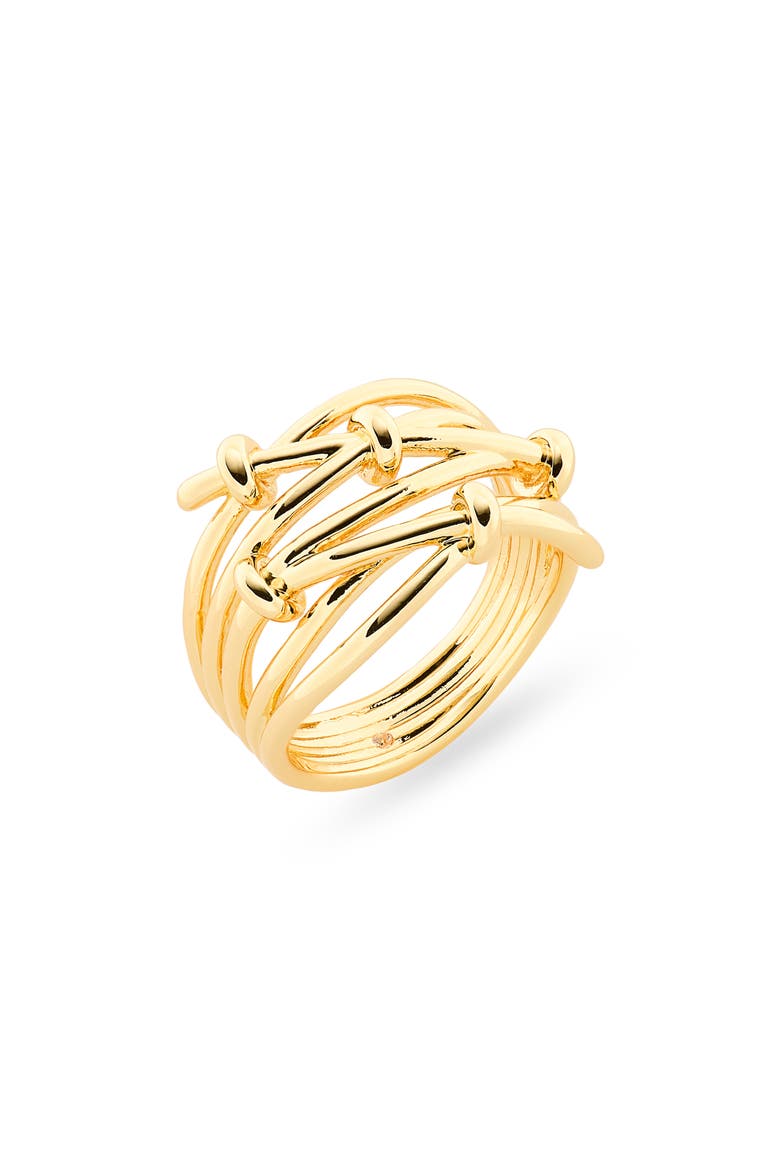 Layered Knot Ring, Main, color, GOLD