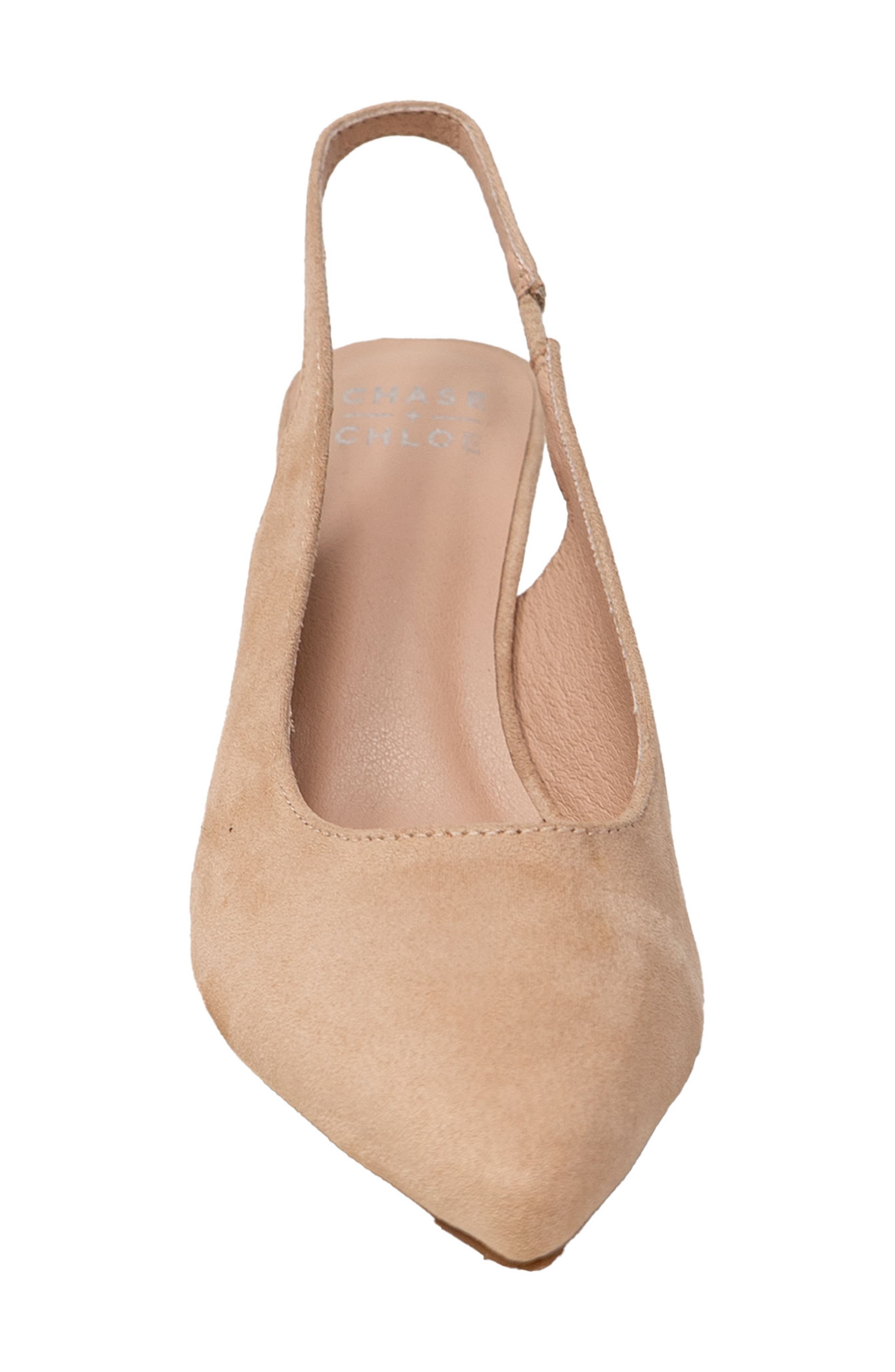 Alodia Pointed Toe Slingback Pump, Alternate, color, BEIGE SUEDE