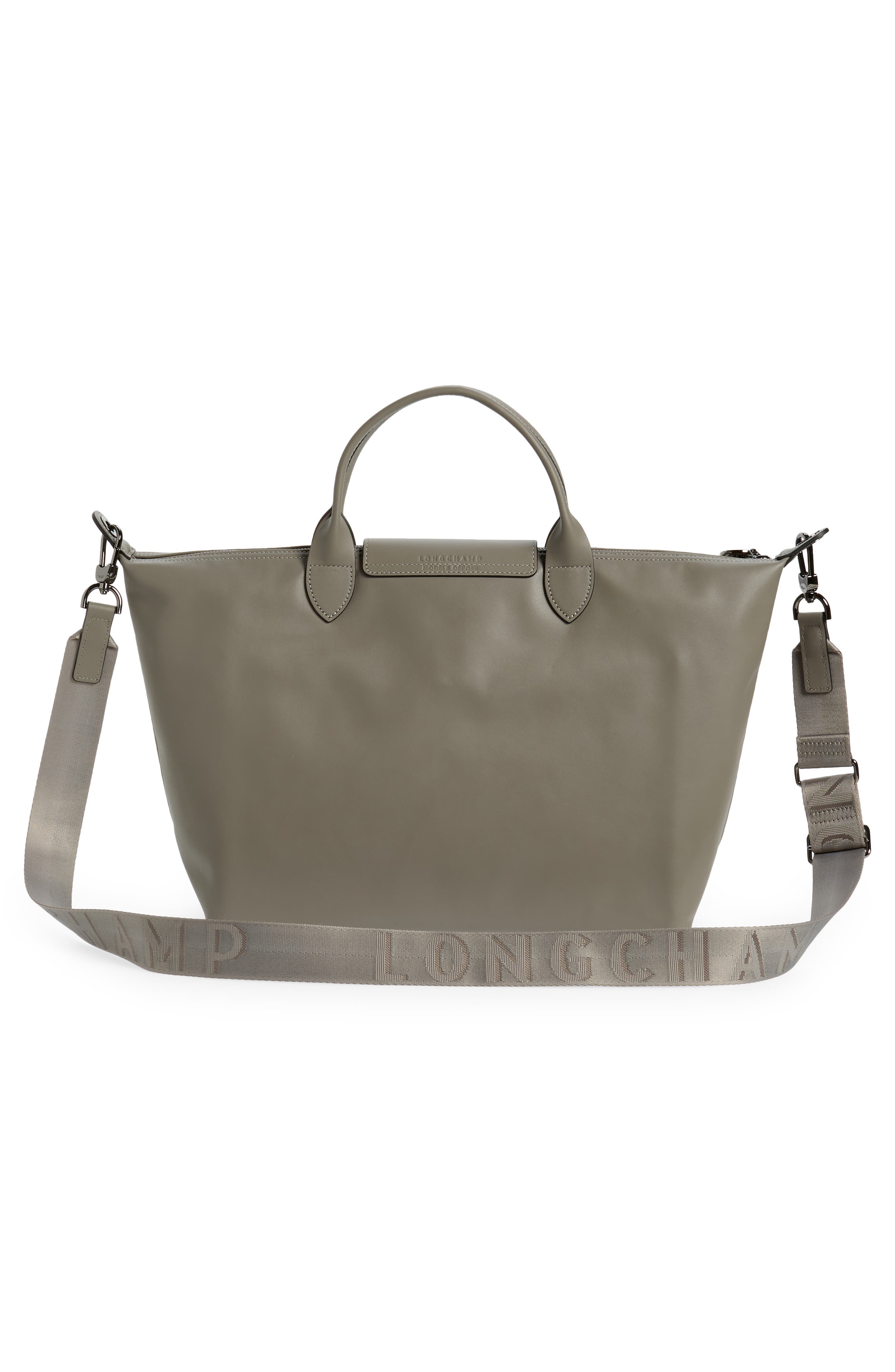 Medium Le Pliage Leather Shoulder Tote, Alternate, color, TURTLEDOVE