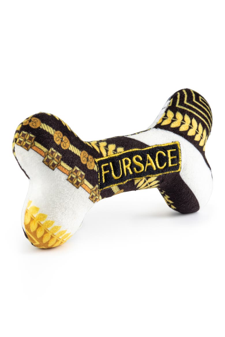 Fursace Bone Squeaker Toy, Alternate, color, BLACK WHITE GOLD