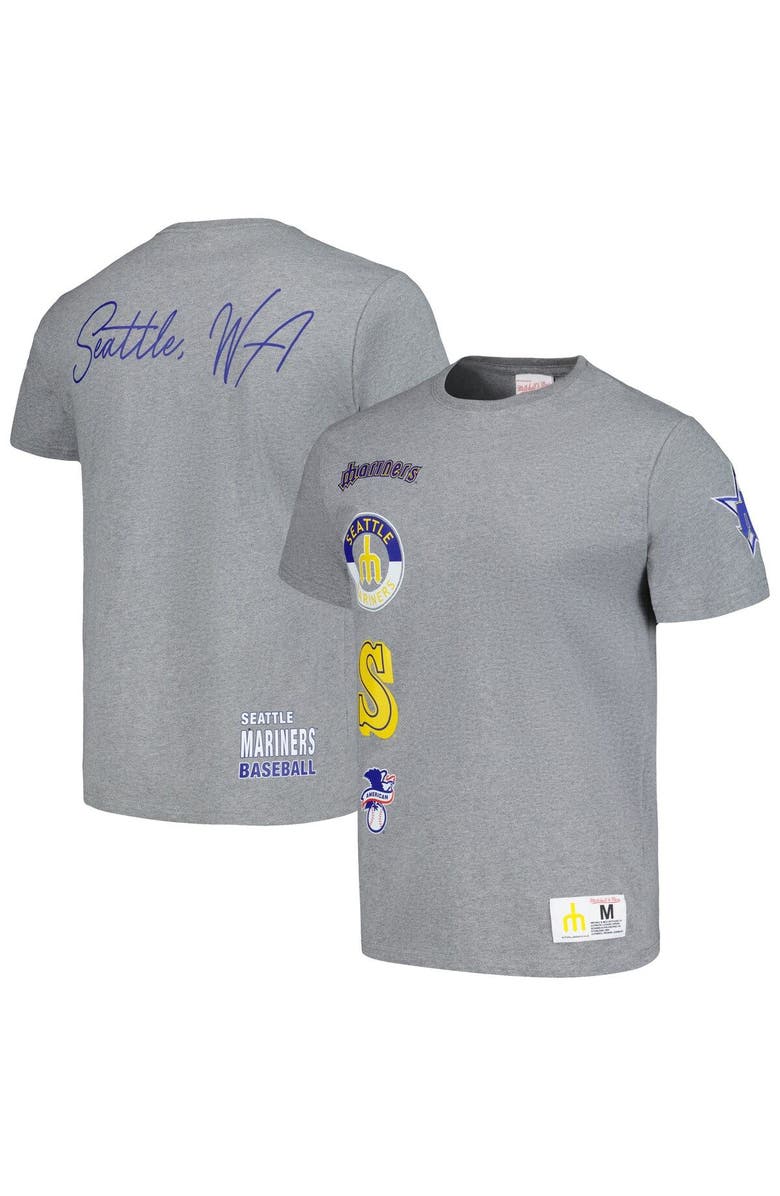Mitchell & Ness Men's Mitchell & Ness Heather Gray Seattle Mariners Cooperstown Collection City Collection T-Shirt, Main, color, Heather Gray