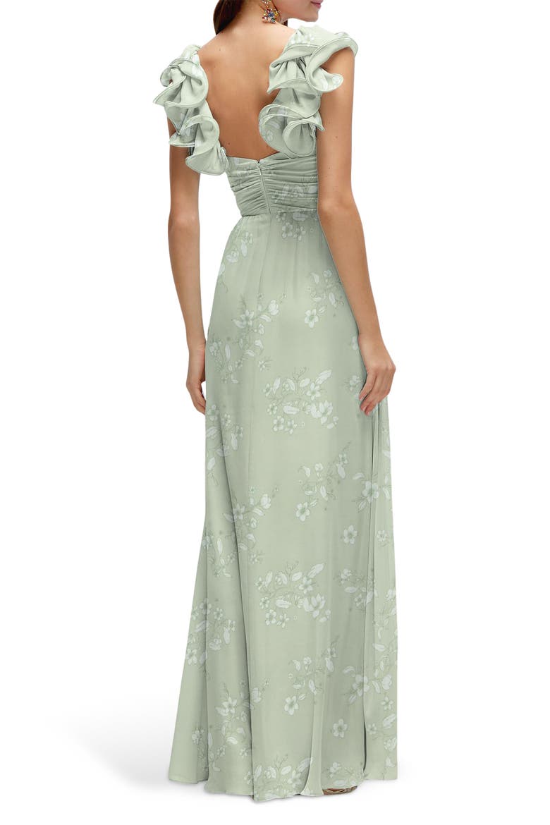 Ruffle Strap Gown, Alternate, color, VINTAGE PRIMROSE SAGE