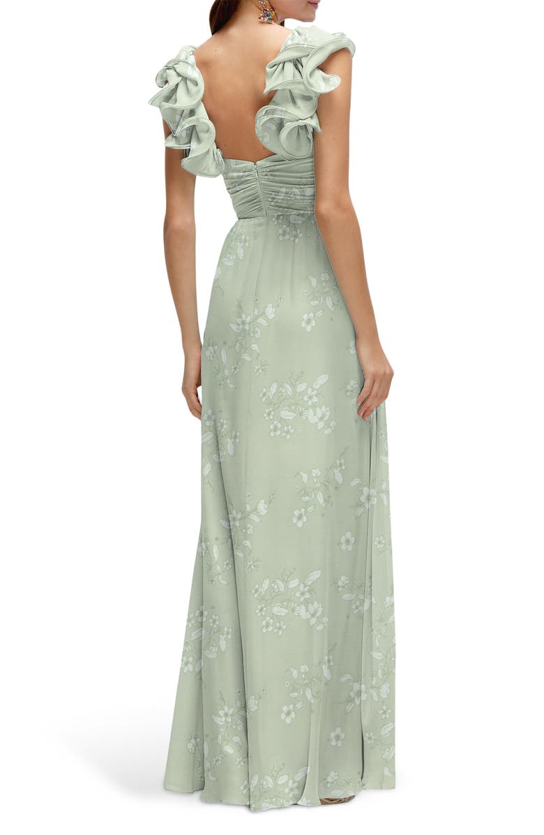 After Six Ruffle Strap Gown, Alternate, color, Vintage Primrose Sage