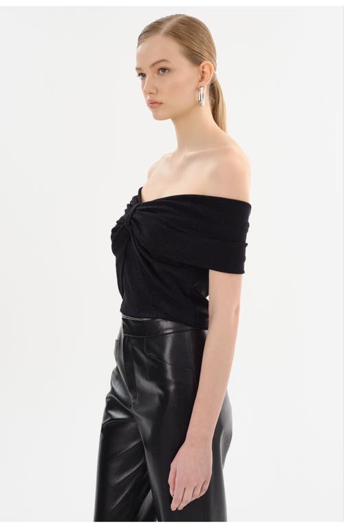 Lamarque Camelia | Lurex Knit Top In Black