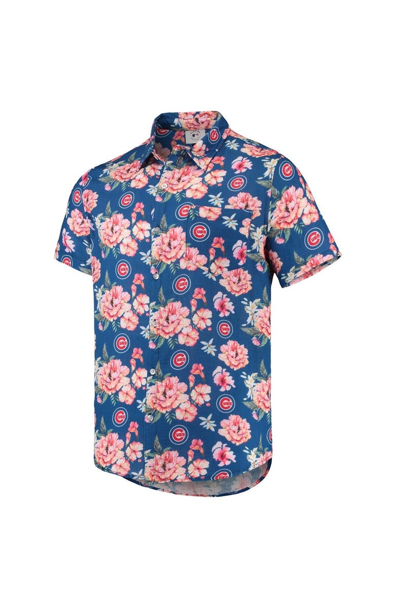 FOCO Men's FOCO Royal Chicago Cubs Floral Linen Button-Up Shirt, Alternate, color, 