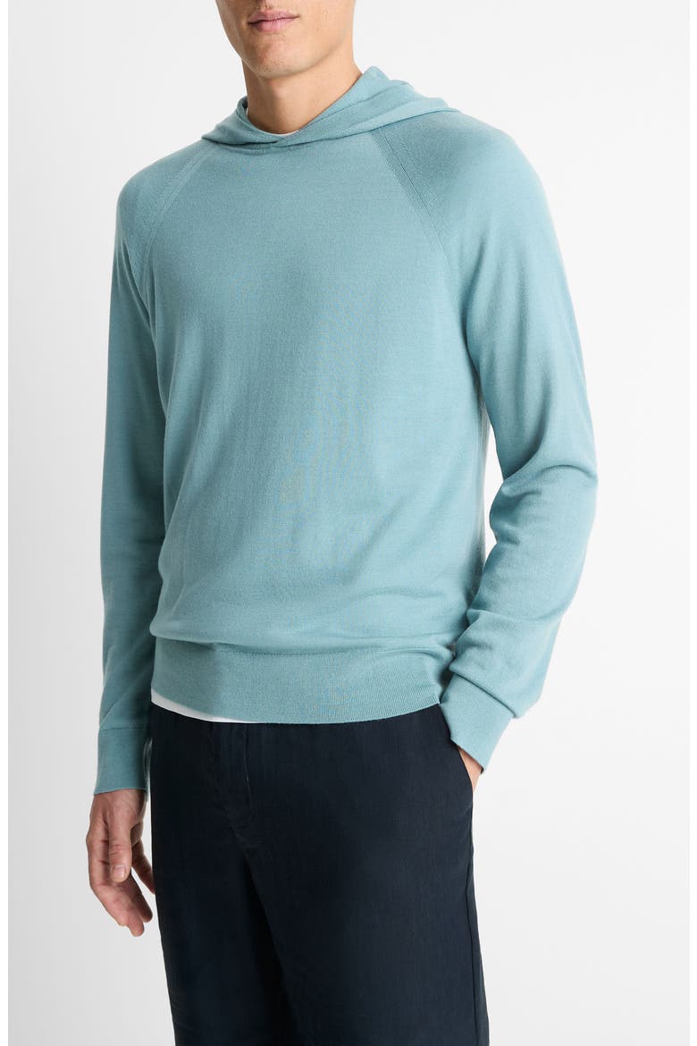 Wool & Cashmere Hooded Sweater, Alternate, color, LAGOON