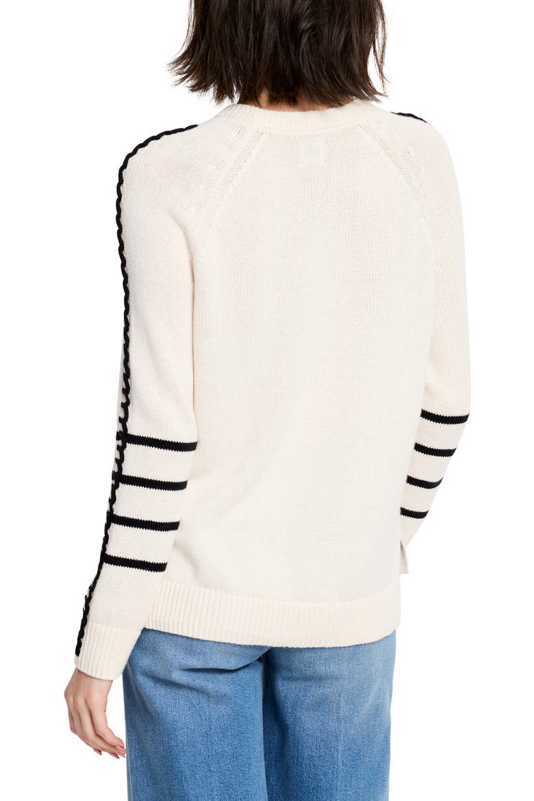 Dashing Down Whipstitch High/Low Sweater, Alternate, color, CREAM MULTI