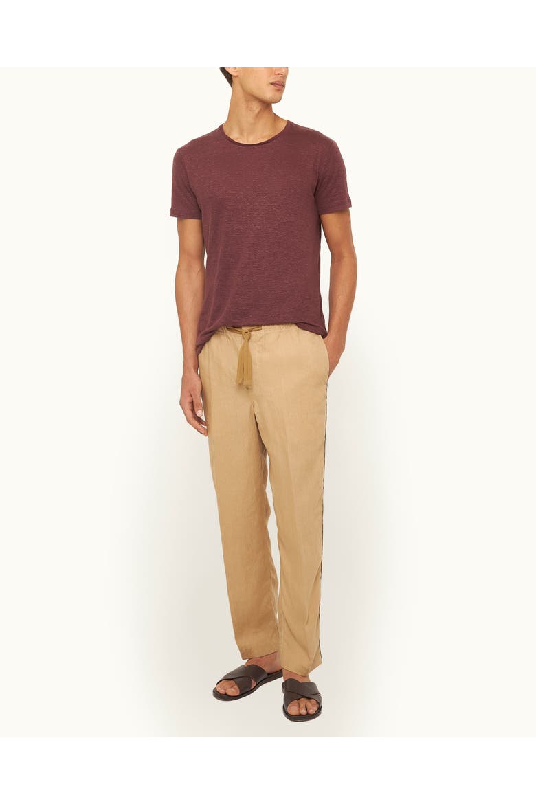 Alex Piping Relaxed-Fit Trousers, Main, color, BISCUIT/DAMSON