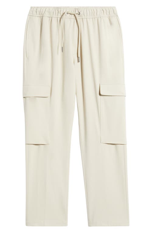 Open Edit Elastic Waist Straight Leg Cargo Pants In Beige Birch