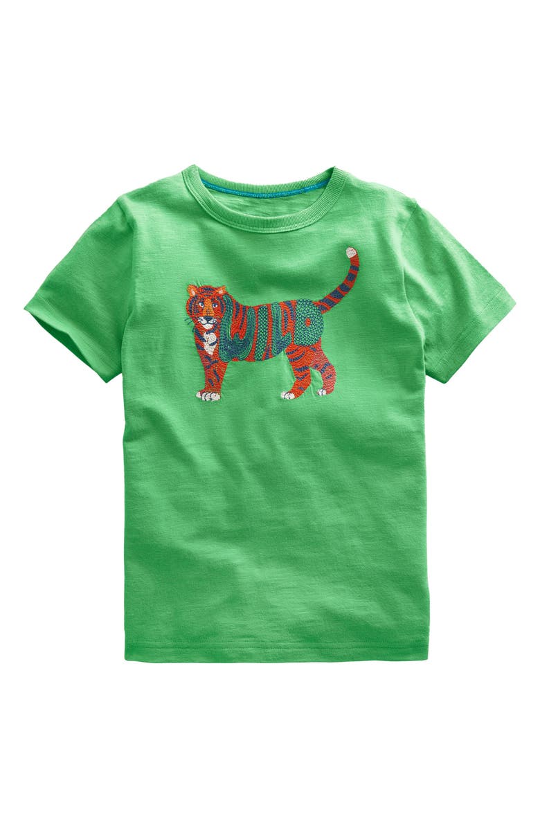 Mini Boden Kids' Embroidered Animal Word T-Shirt, Main, color, 