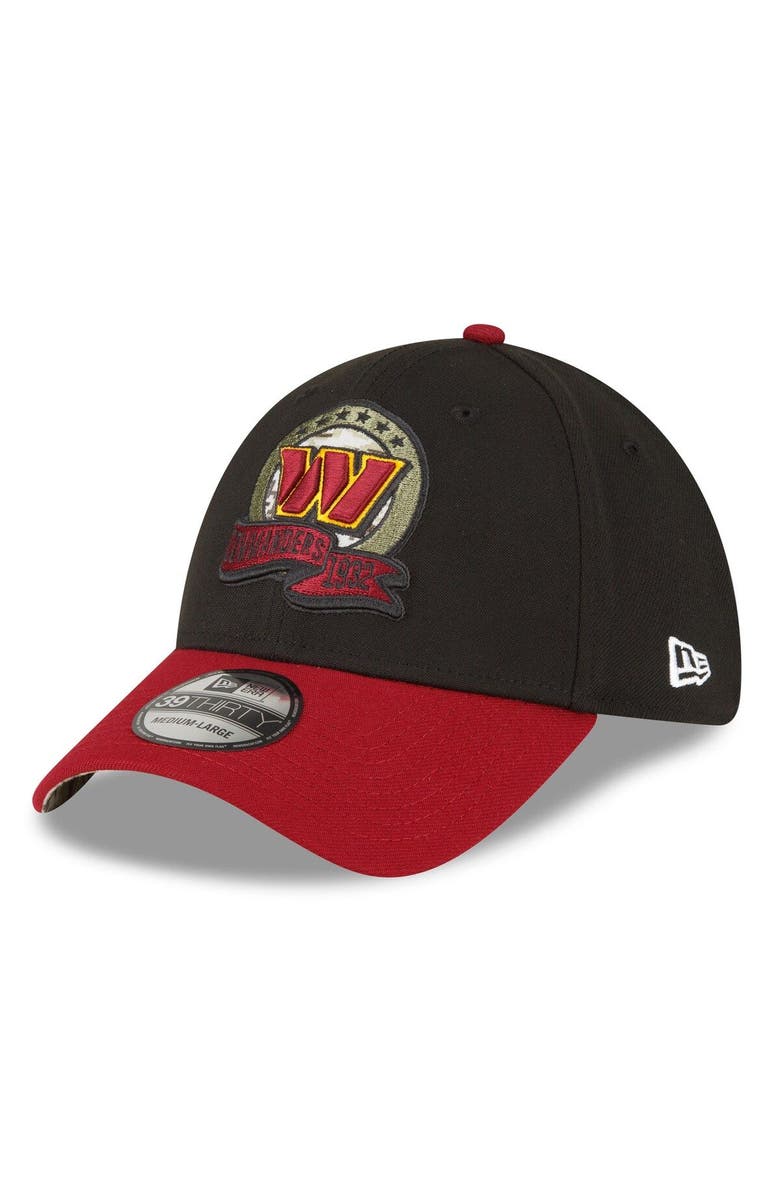 New Era Men's New Era Black/Burgundy Washington Commanders 2022 Salute To Service 39THIRTY Flex Hat, Alternate, color, 