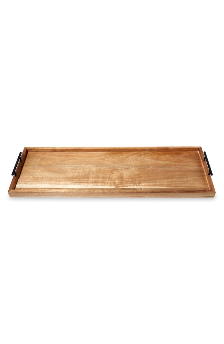 TWINE Acacia Wood Longboard Cheese Board with Metal Handle, Alternate, color, Wood
