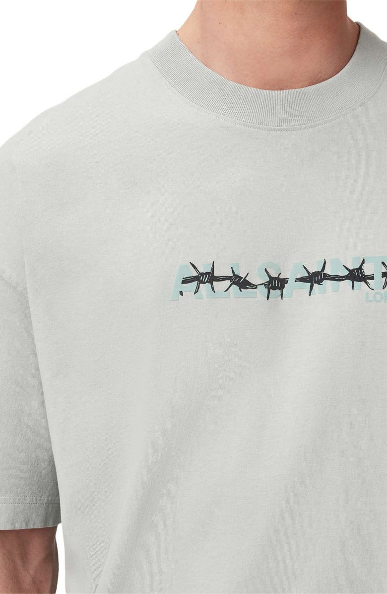 AllSaints Deterent Cotton Graphic T-Shirt, Alternate, color, Frost Green