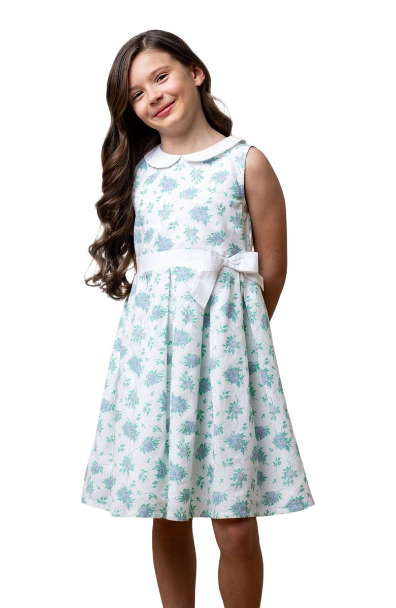 Hope & Henry Girls' Linen Tea Dress, Kids, Alternate, color, Coastal Cottage Floral