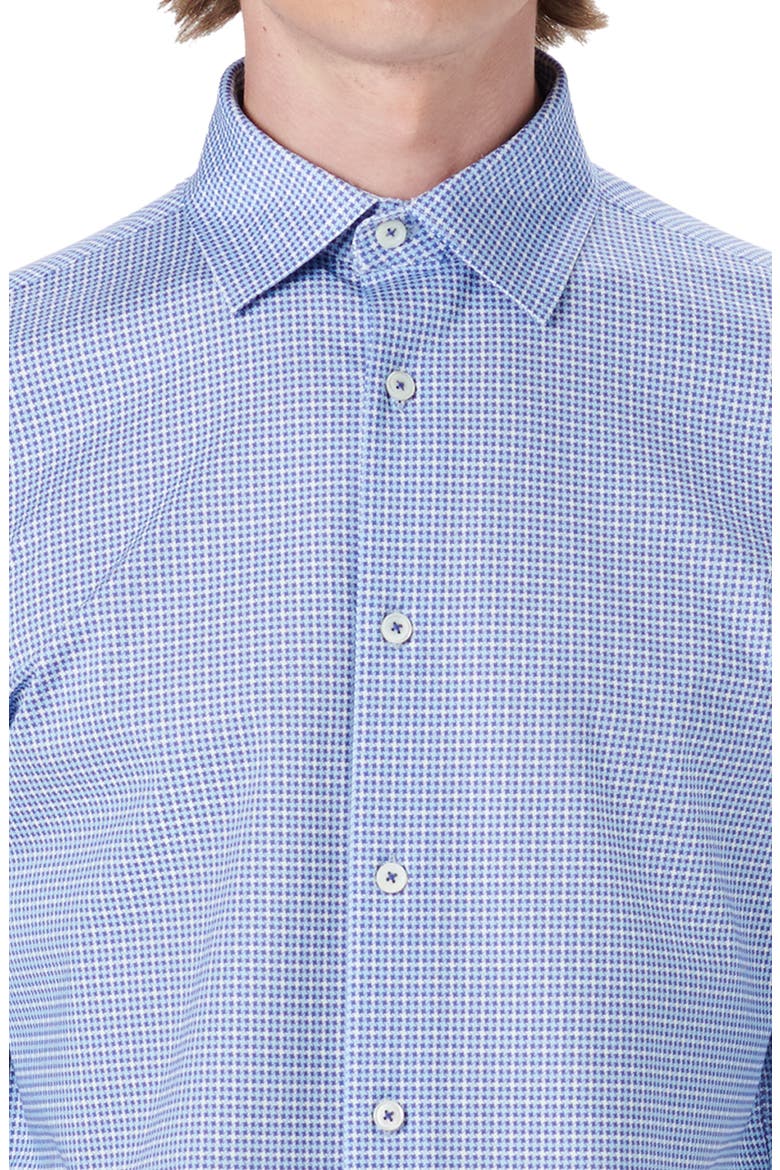 OoohCotton® Houndstooth Button-Up Shirt, Alternate, color, CLASSIC BLUE